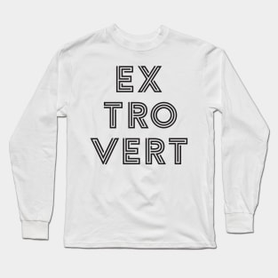 Extrovert - Black Print Long Sleeve T-Shirt